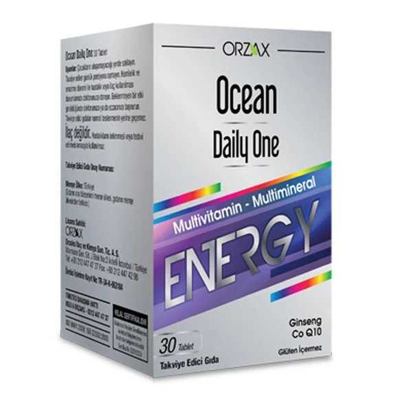 Orzax Ocean Daily One Energy Takviye Edici Gıda 30 Tablet ürün görseli 1