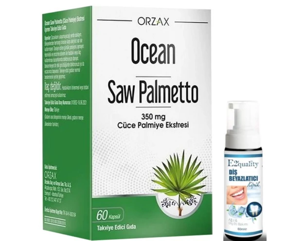 Orzax Ocean Saw Palmetto 60 Kapsül - Diş Beyazlatıcı Köpük Hediye ürün görseli 1
