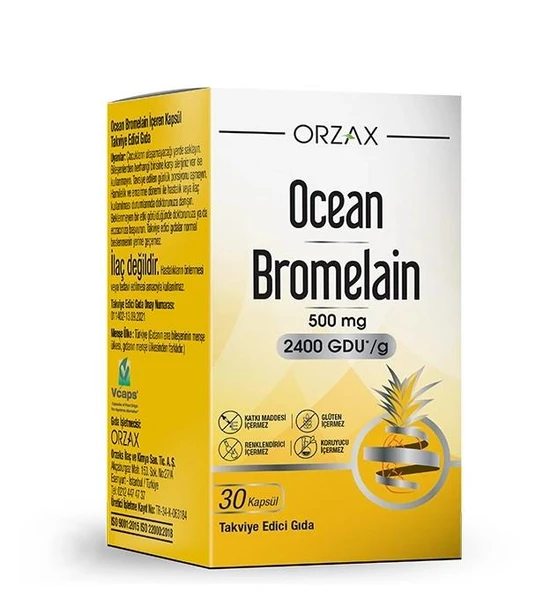 Orzax Ocean Bromelain 30 Kapsül ürün görseli 1