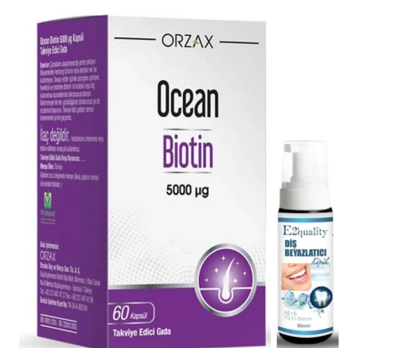 Orzax Ocean Biotin 60 Kapsül - Diş Beyazlatıcı Köpük Hediye ürün görseli 1