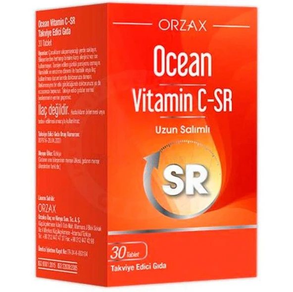 Orzax Ocean Vitamin C-SR 30 Tablet ürün görseli 1