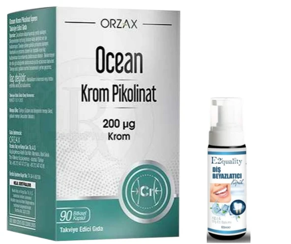 Orzax Ocean Krom Pikolinat 90 Bitkisel Kapsül - Diş Beyazlatıcı Köpük Hediye ürün görseli 1