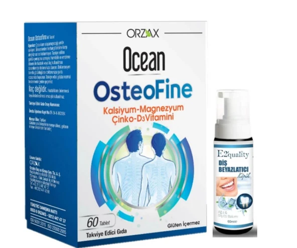 Orzax Ocean OsteoFine Takviye Edici Gıda 60 Tablet - Diş Beyazlatıcı Köpük Hediye ürün görseli 1