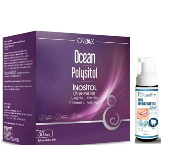 Orzax Ocean Polysitol Takviye Edici Gıda 30 Saşe - Folik Asit 400 μg - Diş Beyazlatıcı  Köpüğü Hediye ürün görseli 1