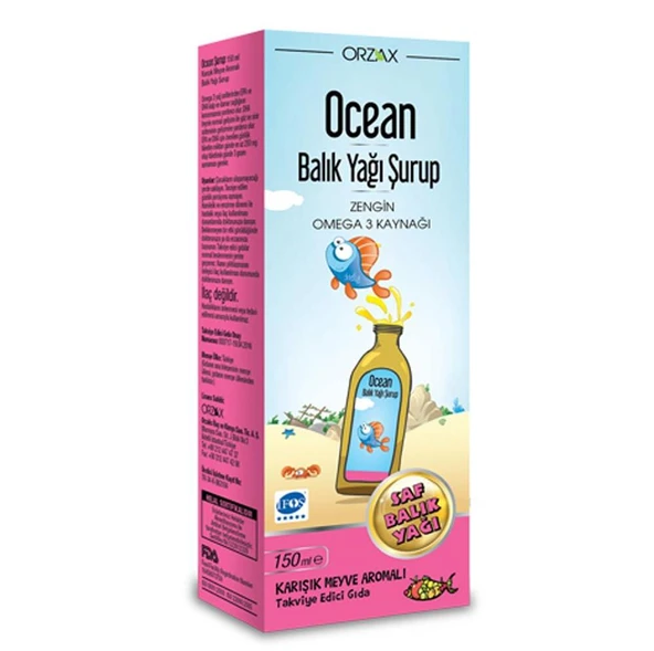 Orzax Karışık Meyveli Balık Yağı Şurubu 150 ml ürün görseli 1