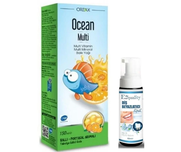 Orzax Ocean Multi Şurup 150 ml - Ballı Portakallı - Diş Beyazlatıcı Köpük Hediye ürün görseli 1
