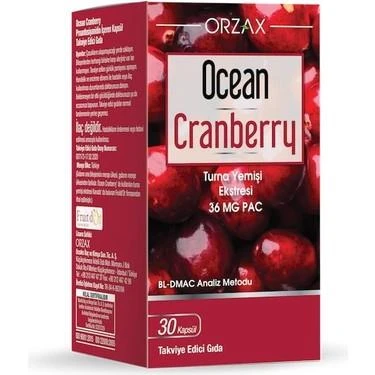 Ocean Cranberry Turna Yemişi Ekstresi 30 Tablet Takviye Edici Gıda - Diş Beyazlatıcı Köpük Hediye ürün görseli 1