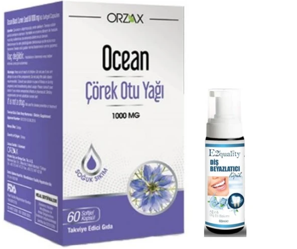 Orzax Ocean Çörek Otu Yağı 60 Kapsül - Diş Beyazlatıcı Köpük Hediye ürün görseli 1