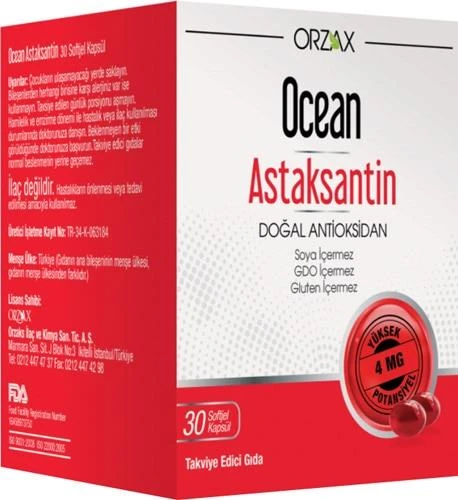 Ocean Astaksantin 30 Kapsül - Diş Beyazlatıcı Köpük Hediye ürün görseli 1