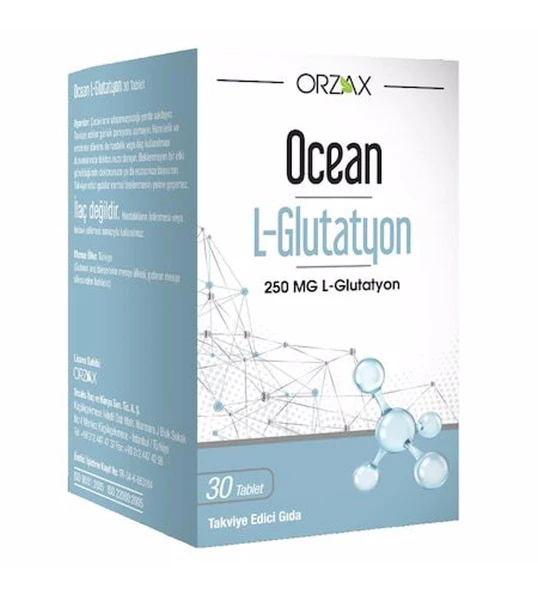 Ocean L-Glutathione 250 mg 30 Tablet Takviye Edici Gıda Diş Beyazlatıcı Köpük Hediye ürün görseli 1