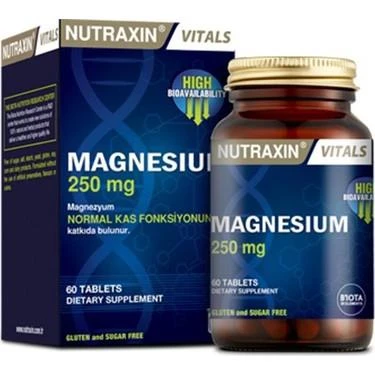 Nutraxin Magnesium Citrate 250 mg Takviye Edici Gıda 60 Tablet ürün görseli 1
