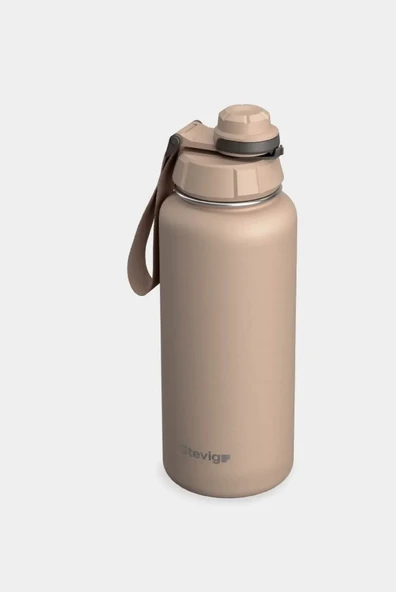 Stevig ST-217 1 Hand Leak-Proof Sızdırmaz Çelik Termos 1000ML Light Brown ürün görseli 1