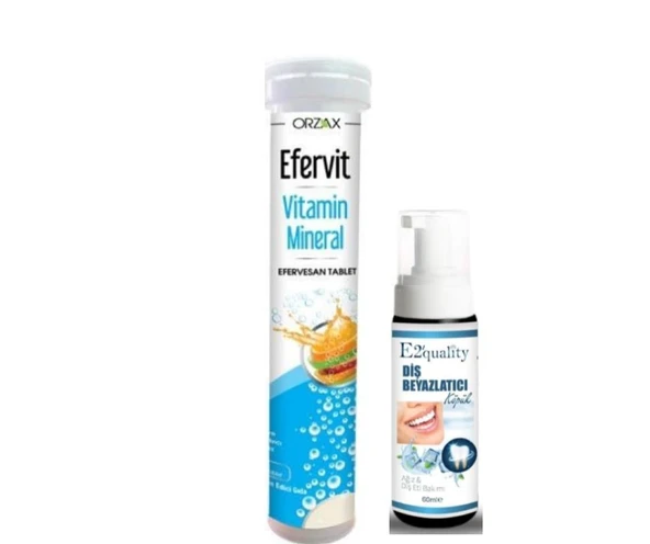 Orzax Efervit Multivitamin ve Mineral 20 Tablet - Diş Beyazlatıcı Köpük Hediye ürün görseli 1
