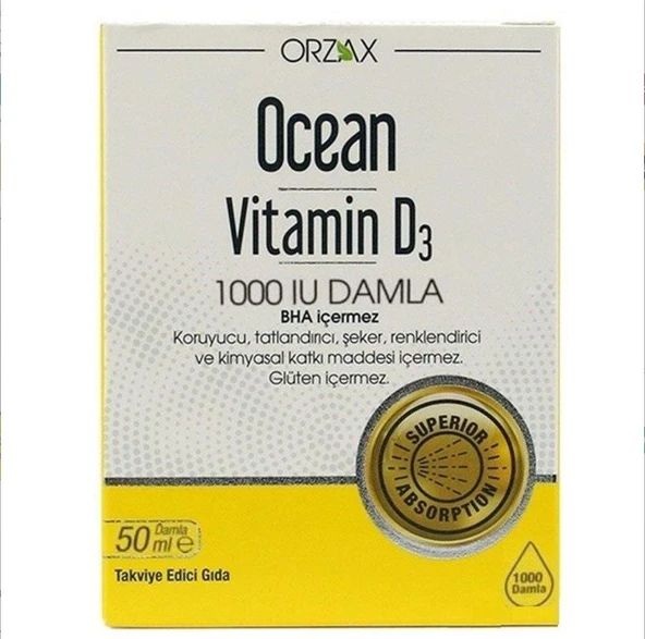 Orzax Ocean Vitamin D3 1000 IU Damla 50ml ürün görseli 1