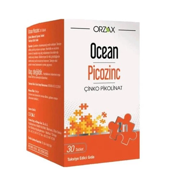 Ocean Picozinc Takviye Edici Gıda 30 Tablet - Diş Beyazlatıcı Köpük Hediye ürün görseli 1