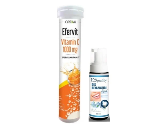 Orzax Efervit Vitamin C 1000mg 20 Tablet - Diş Beyazlatıcı Köpük Hediye ürün görseli 1