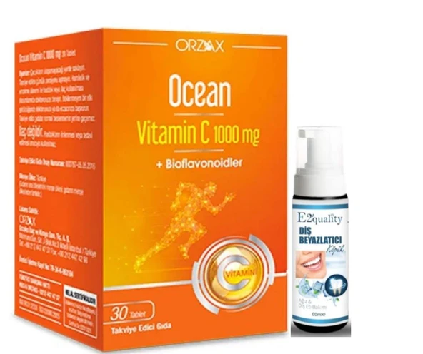 Orzax Ocean Vitamin C 30 Tablet - Diş Beyazlatıcı Köpük Hediye ürün görseli 1