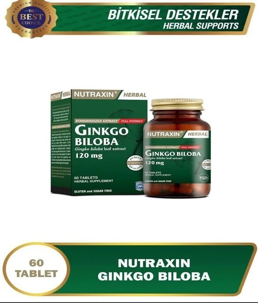 Nutraxin Ginkgo Biloba 120 Mg 60 Tablet ürün görseli 1