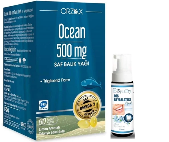 Orzax Ocean 500mg 60 Kapsül - Diş Beyazlatıcı Köpük Hediye ürün görseli 1
