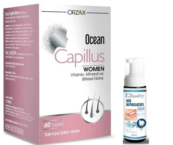 Orzax Ocean Capillus Women 60 Tablet - Diş Beyazlatıcı Köpük Hediye ürün görseli 1