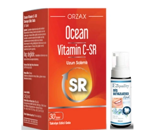 Orzax Ocean Vitamin C-SR 30 Tablet - Diş Beyazlatıcı Köpük Hediye ürün görseli 1