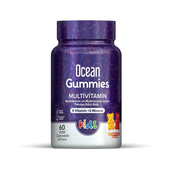 Ocean Gummies Multivitamin Kids 60 Çiğnenebilir Jel Form ürün görseli 1