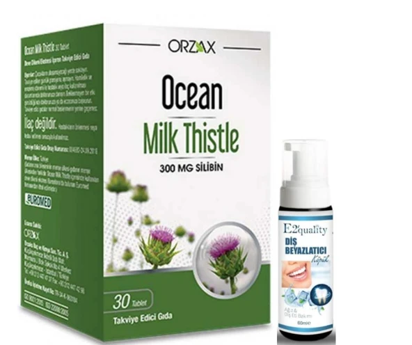 Orzax Ocean Milk Thistle Takviye Edici Gıda 30 Tablet - Diş Beyazlatıcı Köpük Hediye ürün görseli 1
