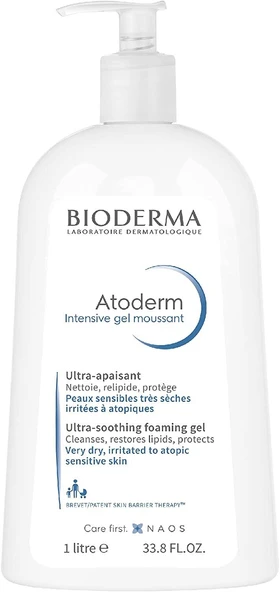 Bioderma Atoderm Intensive Foaming Gel Atopiye Eğilimli Ciltler İçin Yatıştıcı ve Kaşıntı Karşıtı Temizleyici Jel 1000 ml ürün görseli 1