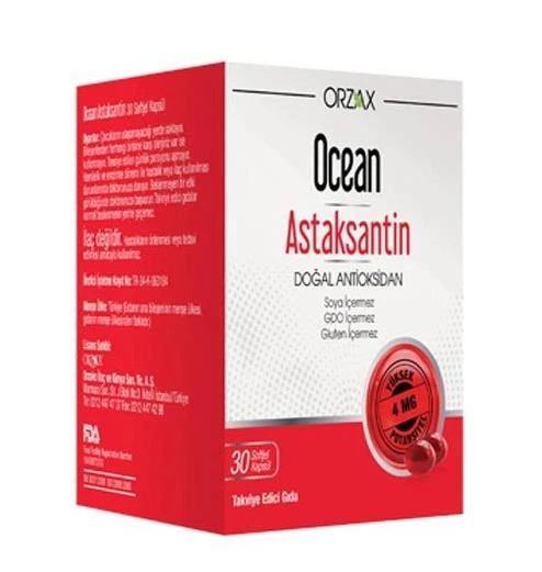 Orzax Ocean Astaksantin 30 Kapsül ürün görseli 1