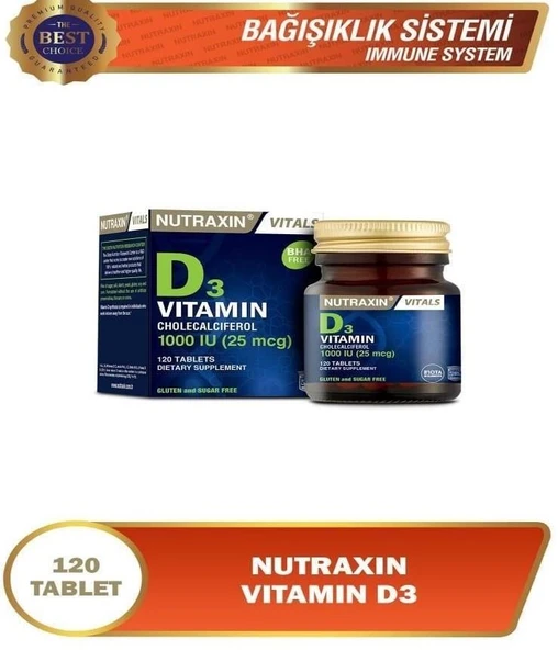 Nutraxin Vitamin D3 120 Tablet ürün görseli 1