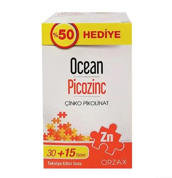 Orzax Ocean Picozinc Takviye Edici Gıda 30 + 15 Tablet ürün görseli 1