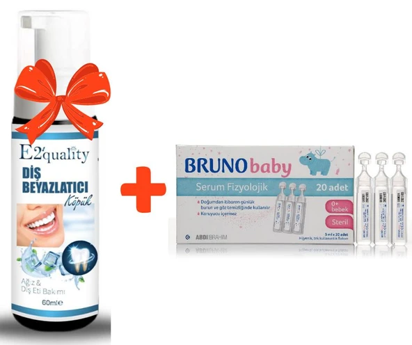 E2'quality Diş Beyazlatıcı Köpük + Bruno Baby Serum Damla 5 ml x 20 Adet ürün görseli 1