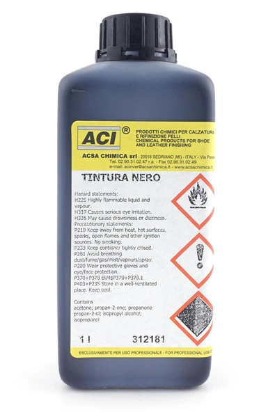 ACI Tintura Nero 1 Litre Profesyonel Siyah Deri Renk Değiştirme Boyası ürün görseli 1