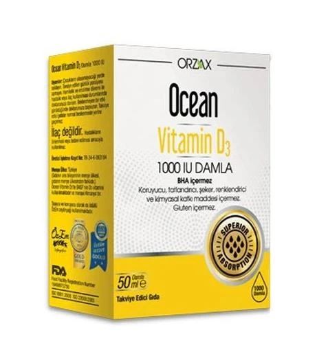 Orzax Ocean Vitamin D3 1000 IU Damla 50 ml ürün görseli 1