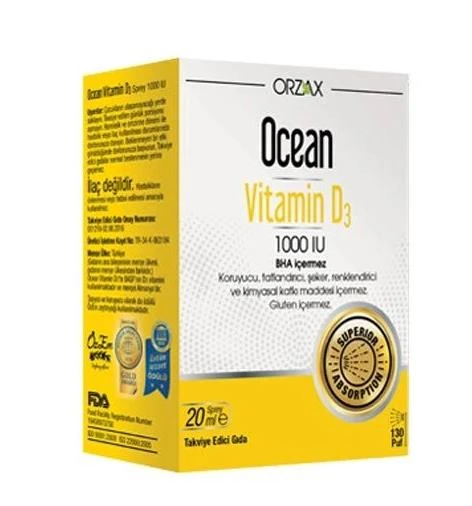 Orzax Ocean Vitamin D3 1000 IU Sprey 20ml ürün görseli 1