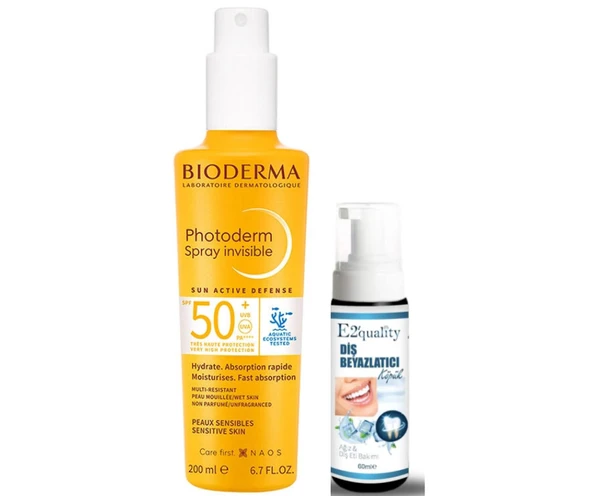 Bioderma Photoderm SPF50+ Güneş Koruyucu Sprey 200 ml- Diş Beyazlatıcı Köpük Hediye ürün görseli 1