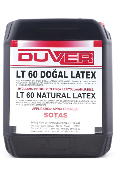 Duver LT 60 Profesyonel Su Bazlı Doğal Latex Yapıştırıcı ürün görseli 1