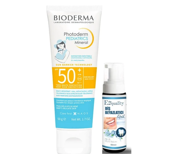 Bioderma Photoderm Pediatrics Mineral SPF50+ 50 gr- Diş Beyazlatıcı Köpük Hediye ürün görseli 1