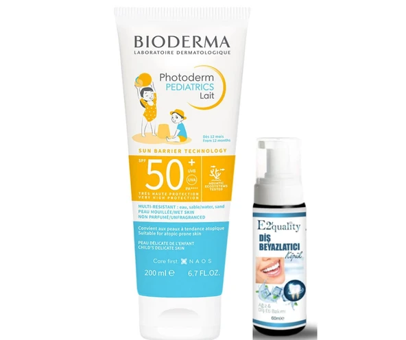 Bioderma Photoderm Pediatrics Lait SPF50+ 200 ml- Diş Beyazlatıcı Köpük Hediye ürün görseli 1