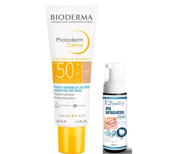 Bioderma Photoderm Krem SPF50+ 40 ml - Light- Diş Beyazlatıcı Köpük Hediye ürün görseli 1