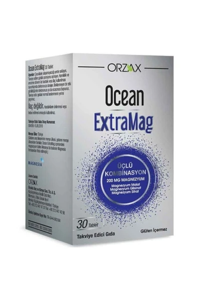 Ocean Extramag Üçlü Kombinasyon Takviye Edici Gıda 30 Tablet ürün görseli 1