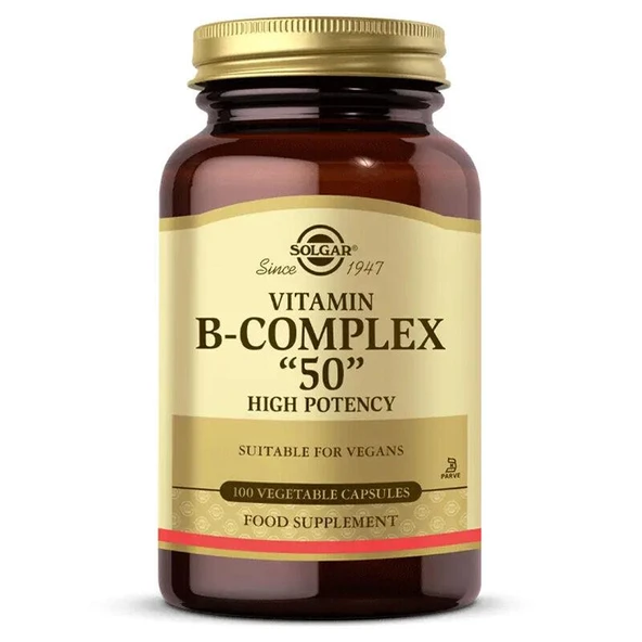 Solgar Vitamin B Complex 50 Bitkisel 50 Kapsül - Diş Beyazlatıcı Köpük Hediye ürün görseli 1
