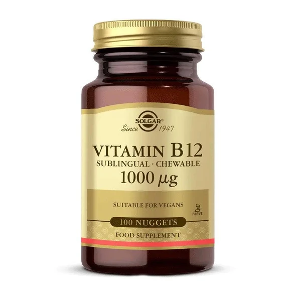 Solgar Vitamin B12 1000 MCG 100 Dilaltı Tablet - Diş Beyazlatıcı Köpük Hediye ürün görseli 1