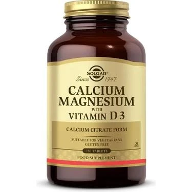 Solgar Calcium Magnesium With Vitamin D3 150 Tablet - Diş Beyazlatıcı Köpük Hediye ürün görseli 1