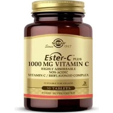 Solgar Ester-C Plus 1000 Mg 30 Tablet - Diş Beyazlatıcı Köpük Hediye ürün görseli 1