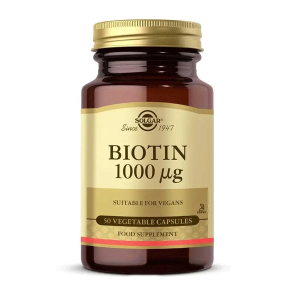 Solgar Biotin 1000 mcg 50 Kapsül - Diş Beyazlatıcı Köpük Hediye ürün görseli 1
