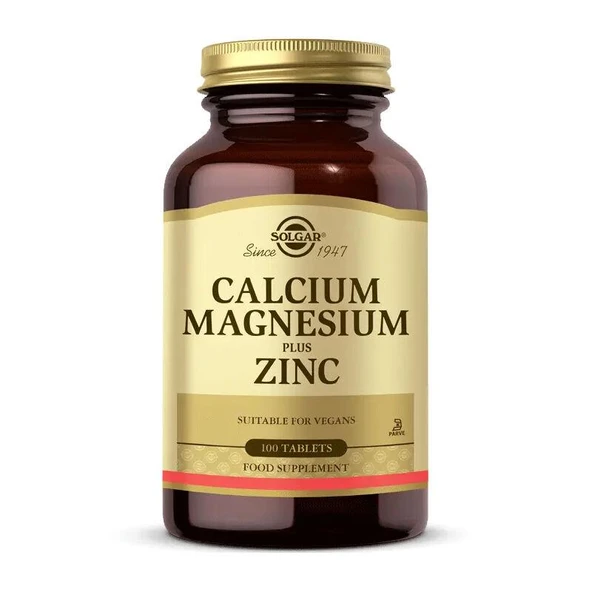 Solgar Calcium Magnesium Plus Zinc 100 Tablet - Diş Beyazlatıcı Köpük Hediye ürün görseli 1