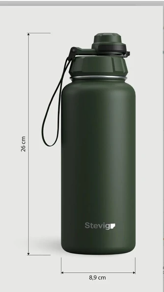 Stevig ST-215 1 Hand Leak-Proof Sızdırmaz Çelik Termos 1000ML Green ürün görseli 1