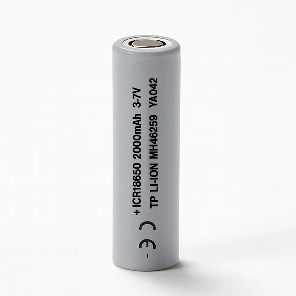 1CR 18650 Gri Şarjlı Batarya Pil 3.7V 2000 mAh Li-Ion Uzun Ömürlü Yüksek Kapasite Şarj Edilir ürün görseli 1