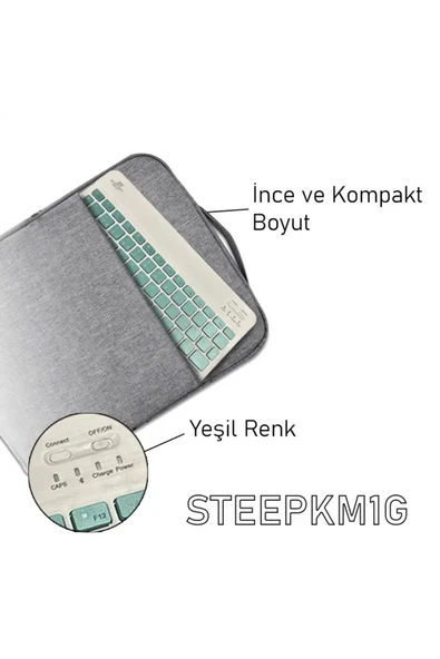 Steep Solid Magic Yeşil Şarjlı Bluetooth Klavye Mouse Set - Resim 2